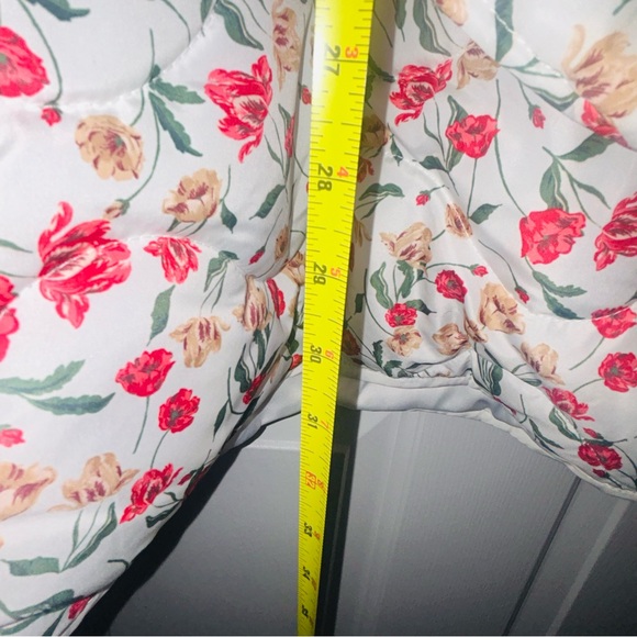 DRAPER JAMES RSVP Floral WhitePuffer Warm Zip Jacket Plus Pockets Beautiful XXL - Picture 8 of 8